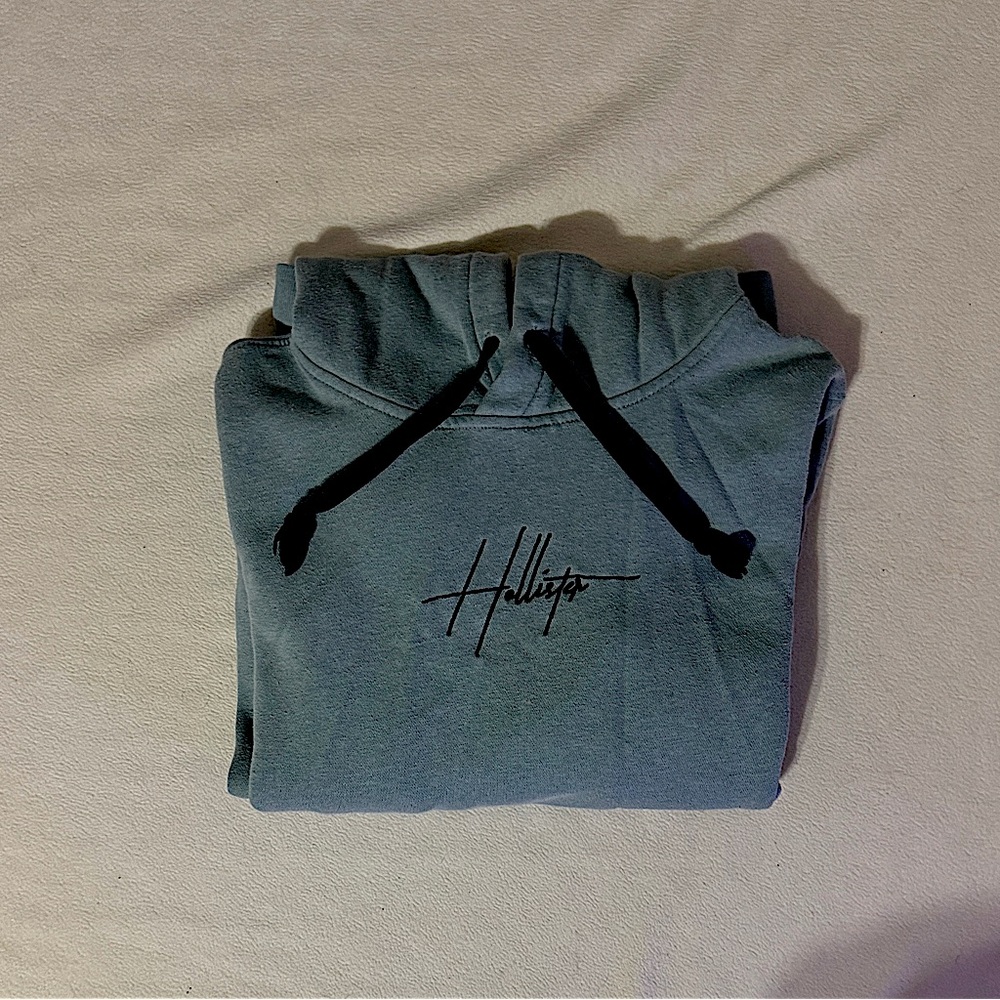 Hollister Teal Hoodie with Black Accents
